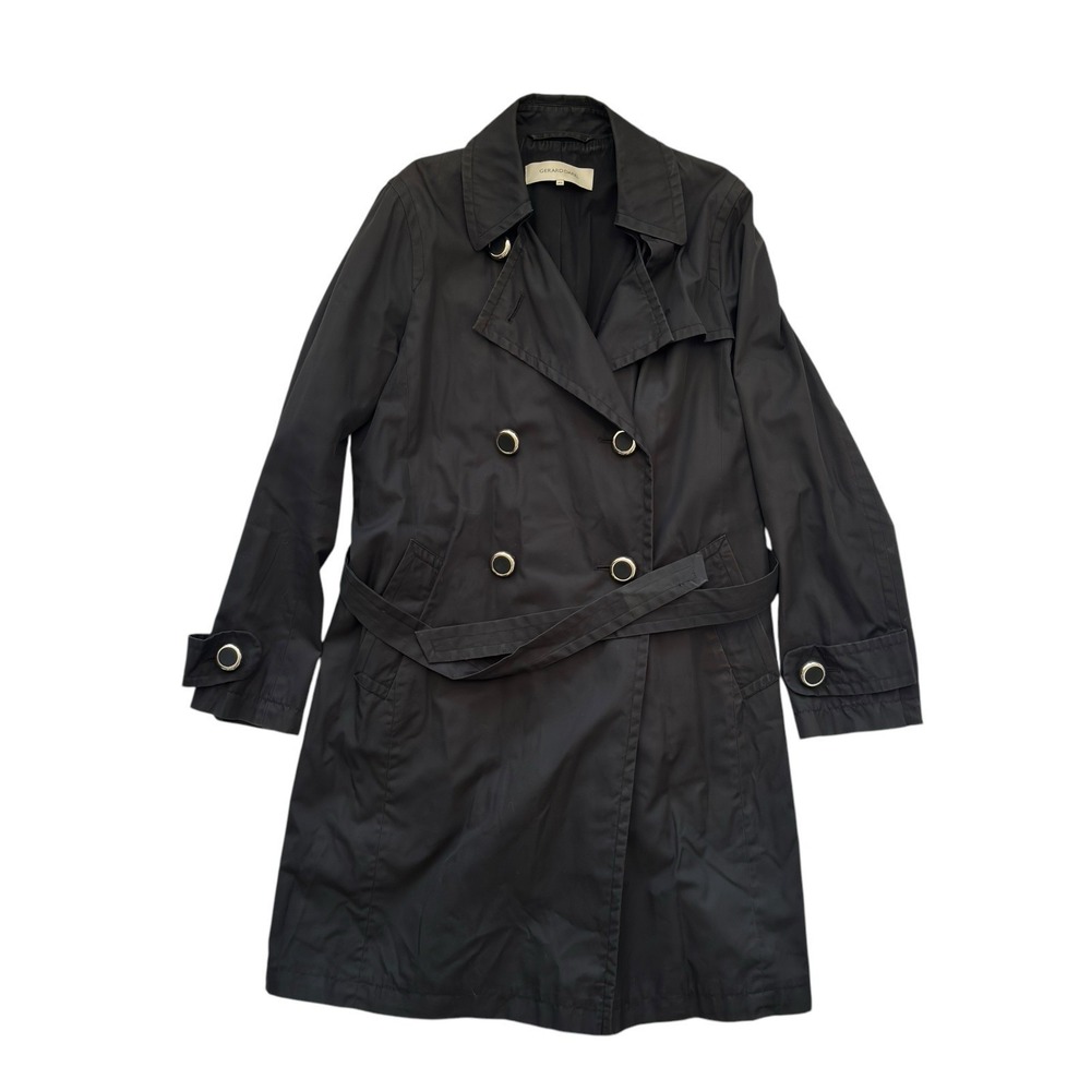 GERARD DAREL Black Lightweight Trench Coat EU Sz 40 Belted